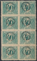 Debrecen II. 1920 Portó 40f nyolcastömbben, Bodor vizsgálójellel (4.800) (apró törés)
