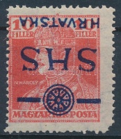 Fiume (Horvát megszállás) 1918 Károly 10f fordított felülnyomással; Bodor vizsgálójellel (hiányzó sarokfog)