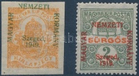 Szeged 1919 Hírlap és Sürgős bélyeg, Bodor vizsgálójellel