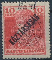 Debrecen I. 1919 Károly/Köztársaság 10f; garancia nélkül (35.000) (betapadásnyomok)