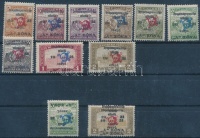 Nyugat-Magyarország II. 1921 Sor + 1 fordított és 1 kettős felülnyomású bélyeg; garancia nélkül