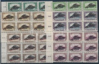 1920 Búzakalász sor ívszéli kilencestömbökben (135.000) / Mi 292-311 blocks of 9
