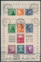 1938 Eucharisztikus 2 db blokk alkalmi bélyegzéssel
