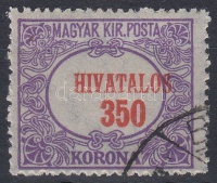 1921 Hivatalos 350K eltolódott értékjelzéssel