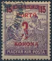 1921 Kisegítő Portó 3K/15f, hiányos értékszám