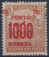 1921 Kisegítő portó 1000K / 3K hármaslyukasztással, eltolódott felülnyomással