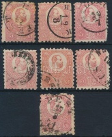 1871 7 x Kőnyomat 5kr (42.000) (vegyes minőség / mixed quality)
