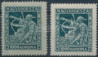 1923 Jótékonyság 1000K zöldes papíron + támpéldány (8.600)