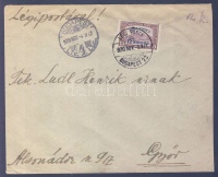 1920.11.08. (2. díjszabás) Légi levél Győrbe / Airmail cover 'BUDAPEST' - 'GYŐR'