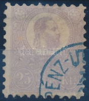 1871 Kőnyomat 25kr halvány ibolyakék pénzutalvány bélyegzéssel (25.000) (ránc/crease)