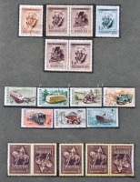 Magyar gyűjtemény 1945-1980-as évekig főleg postatiszta, filázva A4-es lapokon 6 db mappában, dobozban