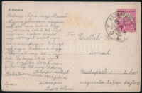 1927 Képeslap 'NAGYKANIZSA - BUDAPEST' vasúti  bélyegzéssel