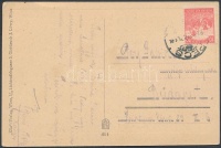 1928 Képeslap Fehérszámú arató! 10f bérmentesítéssel