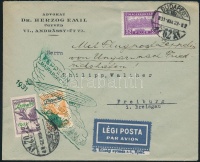 1931 Zeppelin Magyarország-németországi útja levél Zeppelin 1P és 2P bérmentesítéssel