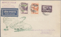 1931 Zeppelin Magyarország - németországi útja levél 1P és 2P Zeppelin bérmentesítéssel / Zeppelin flight from Hungary to Germany cover with 1P and 2P Zeppelin stamps