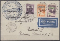 1931 Zeppelin magyarországi körrepülés levél 2P helyett Zeppelin 1P és 2P bélyeggel (Ritka!), debreceni ledobás / Zeppelin Hungary round flight with both Zeppelin stamps (instead of 2P) Rare!