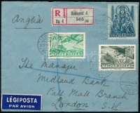 1938 Ajánlott légi levél Londonba / Registered airmail cover to London