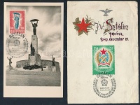 1949 Sztálin 70 éves 2 db emléklap