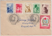 1949 VIT sor DIVSZ Kongresszus alkalmi bélyegzéssel levélen az Országházban érkeztetve