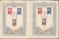 1949 2 db emléklap Sztálin vágott sorokkal(7.000)
