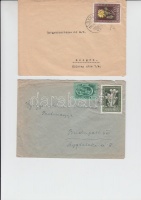 1950 2 db levél Virág bélyegekkel