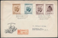 1955 Bartók sor, a barna 1Ft jobb szelvénnyel ajánlott levél