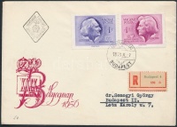 1956 Bélyegnap (29.) pár ajánlott FDC-n