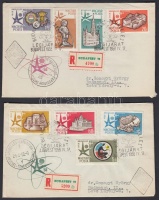 1958 Brüsszeli Világkiállítás sor 2 db ajánlott FDC-n