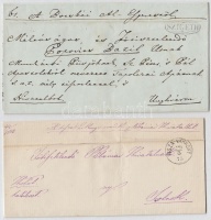 1845/1875 2 db Hivatalos levél 'SZIGETH' és 'TISZA-VÁRKONY' (Gudlin 180 pont)