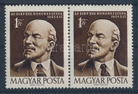 1961 Arcképek Lenin pár, a postatiszta bélyegen a nyakkendőn festékezési hiba