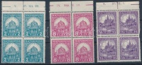 1928 Pengő-fillér (II.) B sor ívszéli négyestömbökben (20.000) (apró ráncok / small creases)