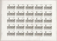 1989 Kastélyok (III.) 10Ft teljes ív fogazatlan fázisnyomata / Mi 4009 complete sheet of 25 phase print