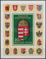 1990 A Magyar Köztársaság címere (I.) blokk 'A Magyar Posta ajándéka' (16.000) / Mi block 211 present of the post