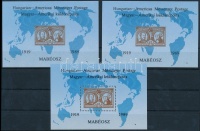 1989 Magyar-Amerikai küldöncposta 3 klf emlékív