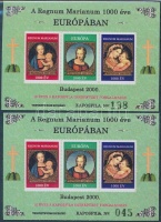 2000/75b Regnum Marianum 2 db zöld emlékív (~6.000)