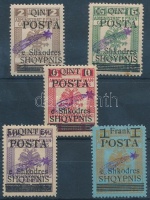 1919 Forgalmi sor 25q nélkül Mi 47-49 III + 51-52 III