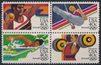 1983 Nyári Olimpia, Los Angeles (I.) sor 4-es tömbben Mi 1622-1625
