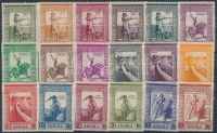 1938 Portugál gyarmatosítók sor Mi 266-283 (Mi 271 sarka megtört)