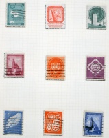 Amerika hagyaték 3 album + levélberakó közte postatiszta magyar, kis olimpia gyűjtemény, hozzá USA FDC-k, levélkivágások, stb karton dobozban