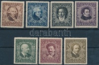 1922 Jólétért: Zeneszerzők sor Mi 418-424 A