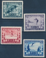 1933 Ifjúságért: Sí verseny sor Mi 551-554