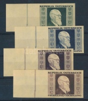 1946 Karl Renner ívszéli vágott sor / Mi 772B-775B imperforate margin set
