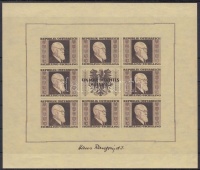 1946 Karl Renner vágott kisívsor, 4 db 8 bélyeget tartalmazó kisív / Mi 772B-775B 4 imperforate minisheets