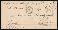 1855 Ex offo 'MONASTRZYSKA' - 'lLEMBERG' - 'KRAKAU' - 'BODENBACH' - 'TETSCHEN'