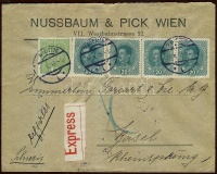 1918 Expressz levél Svájcba / Express cover to Switzerland