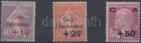 1928 Államadósság alap sor Mi 232-234 (első érték falcos)