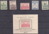 1950 Atlétikai EB, Brüsszel (I.) sor Mi 867-971 + blokk 23