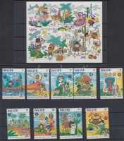1985 Disneyland; Karácsony sor Mi 829-837 + blokk 74