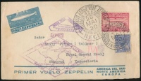 1930 Zeppelin első dél-amerikai útja levél Rio de Janeiróból Belgrádba