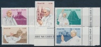 1980 II. János Pál pápa ívszéli sor Mi 1771-1775